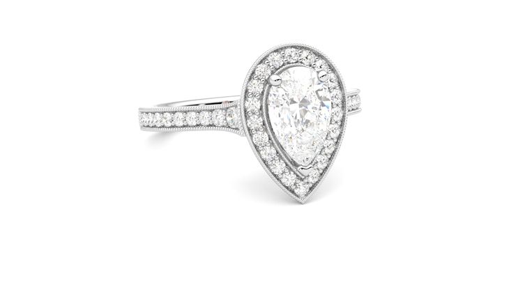 Taylor & Hart Talisman Pear Engagement Ring 360 degree image 4