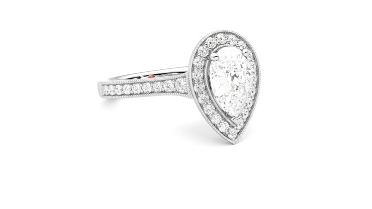 Taylor & Hart Talisman Pear Engagement Ring 360 degree image 5
