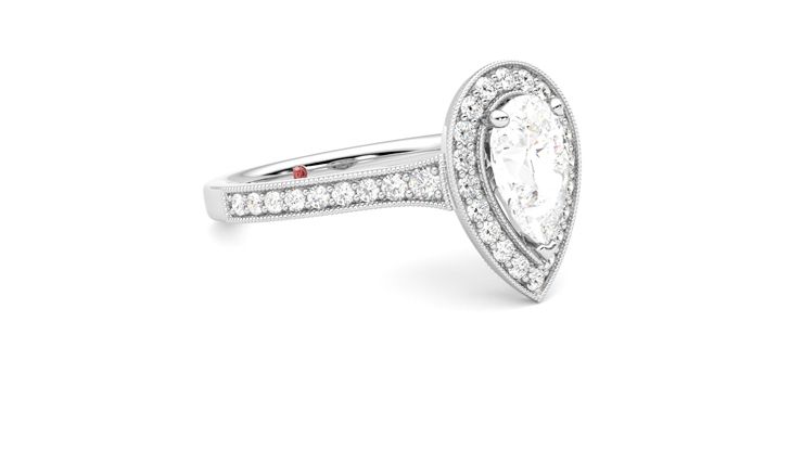 Taylor & Hart Talisman Pear Engagement Ring 360 degree image 6