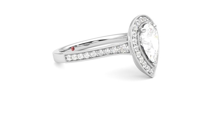 Taylor & Hart Talisman Pear Engagement Ring 360 degree image 7