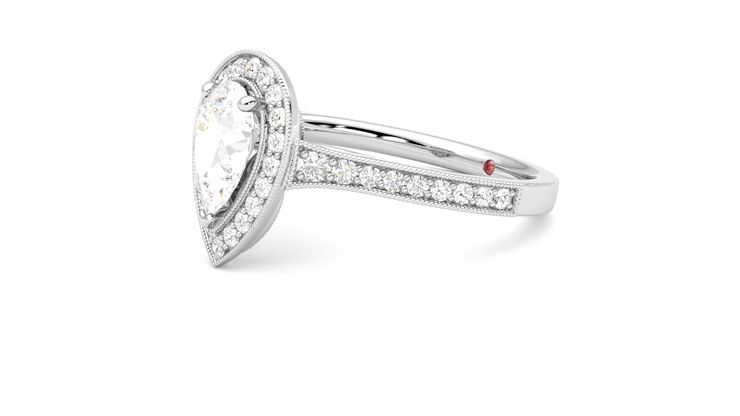 Taylor & Hart Talisman Pear Engagement Ring 360 degree image 23