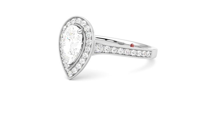 Taylor & Hart Talisman Pear Engagement Ring 360 degree image 24