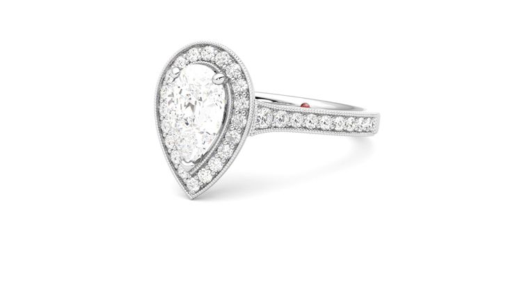 Taylor & Hart Talisman Pear Engagement Ring 360 degree image 25