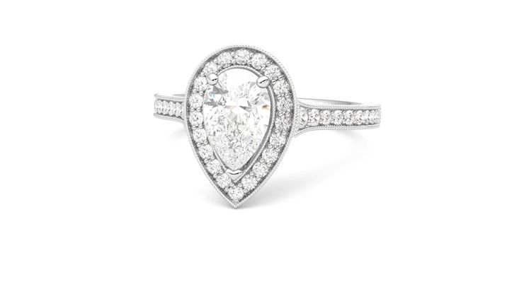 Taylor & Hart Talisman Pear Engagement Ring 360 degree image 27
