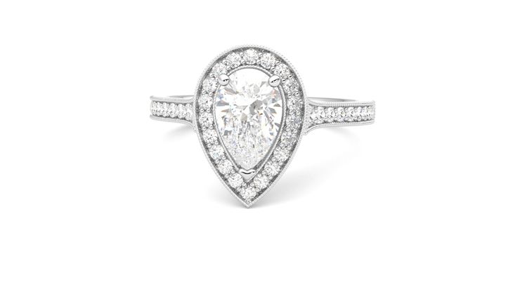 Taylor & Hart Talisman Pear Engagement Ring 360 degree image 28