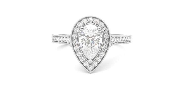 Taylor & Hart Talisman Pear Engagement Ring 360 degree image 29