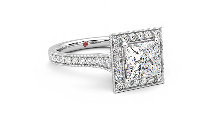 Taylor & Hart Talisman Princess Engagement Ring 360 degree image 5