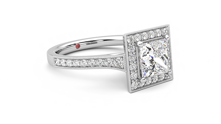 Taylor & Hart Talisman Princess Engagement Ring 360 degree image 6