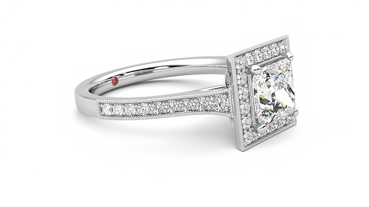 Taylor & Hart Talisman Princess Engagement Ring 360 degree image 7