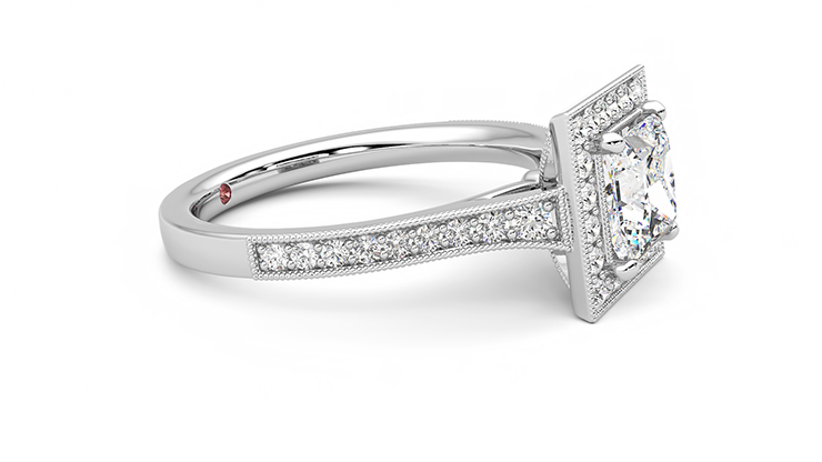 Taylor & Hart Talisman Princess Engagement Ring 360 degree image 8