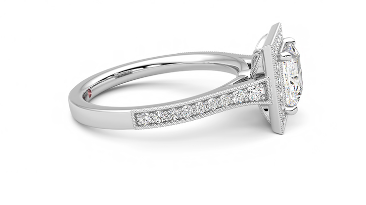 Taylor & Hart Talisman Princess Engagement Ring 360 degree image 9