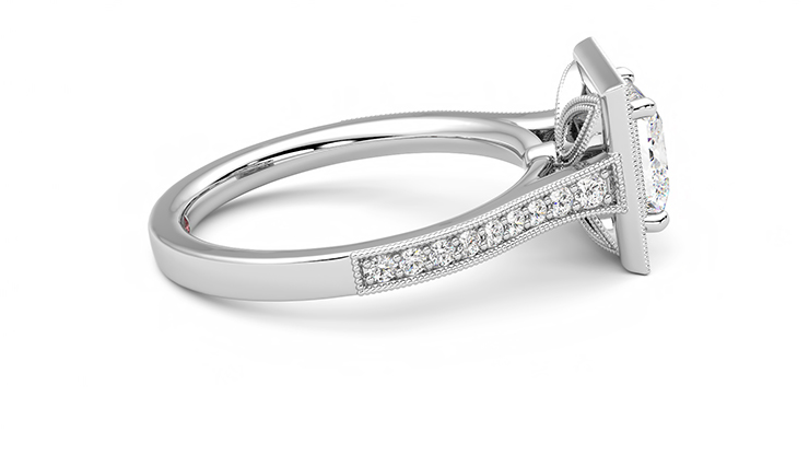 Taylor & Hart Talisman Princess Engagement Ring 360 degree image 10
