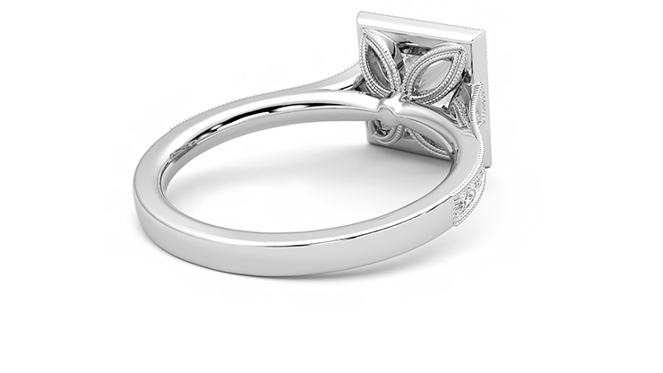 Taylor & Hart Talisman Princess Engagement Ring 360 degree image 13
