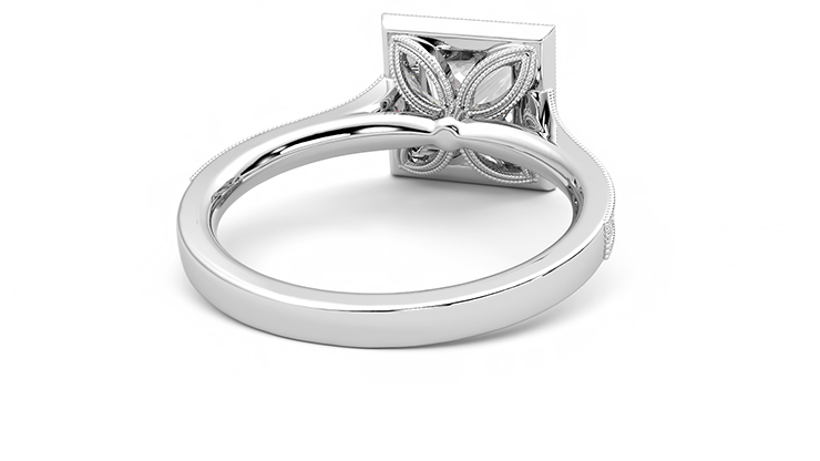 Taylor & Hart Talisman Princess Engagement Ring 360 degree image 14