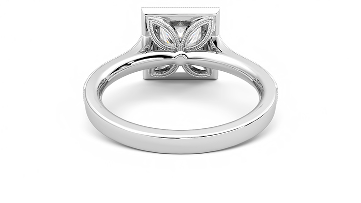 Taylor & Hart Talisman Princess Engagement Ring 360 degree image 15