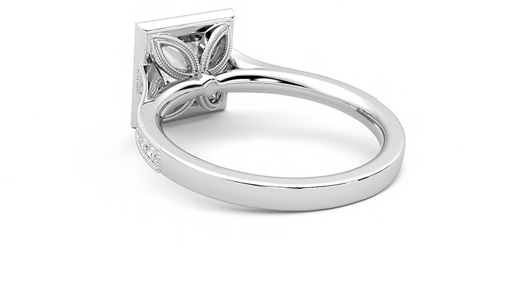Taylor & Hart Talisman Princess Engagement Ring 360 degree image 17