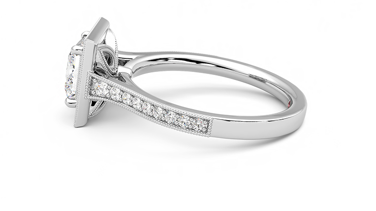 Taylor & Hart Talisman Princess Engagement Ring 360 degree image 20