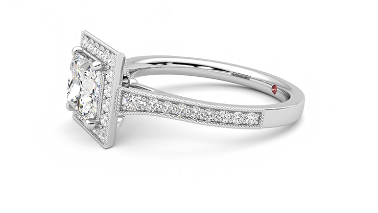 Taylor & Hart Talisman Princess Engagement Ring 360 degree image 22