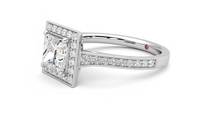Taylor & Hart Talisman Princess Engagement Ring 360 degree image 23