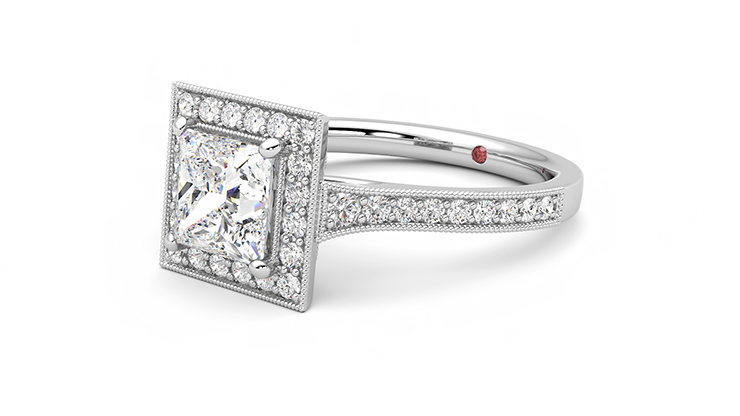 Taylor & Hart Talisman Princess Engagement Ring 360 degree image 24