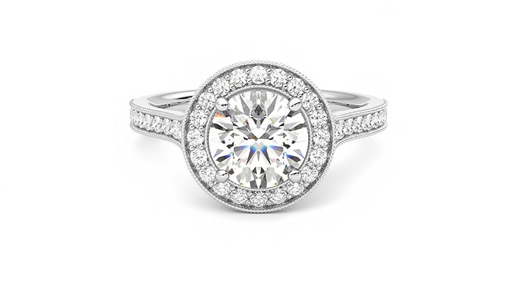 Taylor & Hart Talisman Round Engagement Ring 360 degree image 0