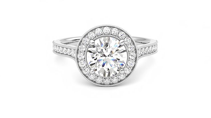 Taylor & Hart Talisman Round Engagement Ring 360 degree image 1