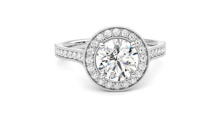 Taylor & Hart Talisman Round Engagement Ring 360 degree image 2