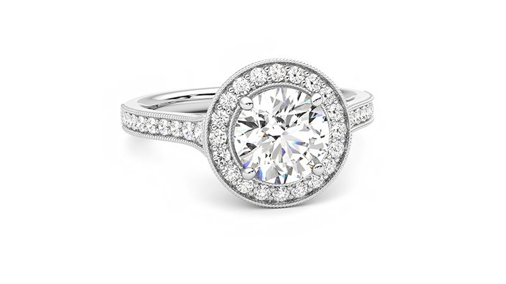 Taylor & Hart Talisman Round Engagement Ring 360 degree image 3