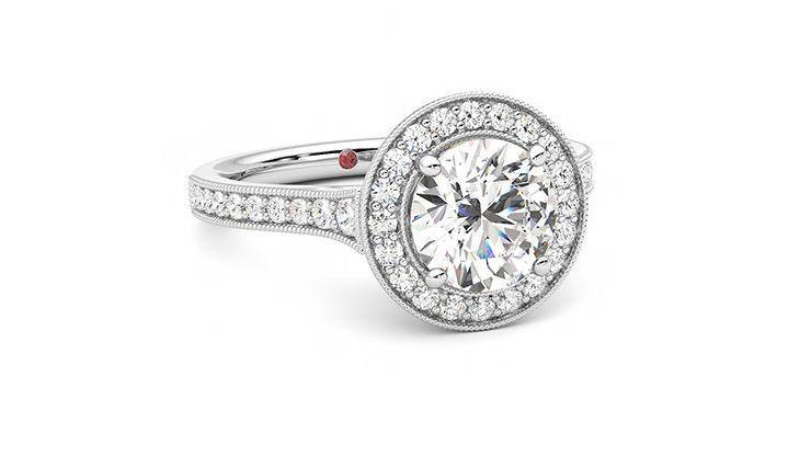 Taylor & Hart Talisman Round Engagement Ring 360 degree image 4