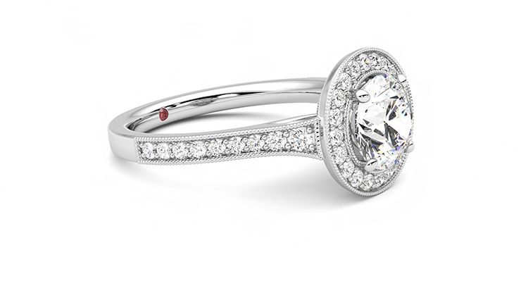 Taylor & Hart Talisman Round Engagement Ring 360 degree image 7