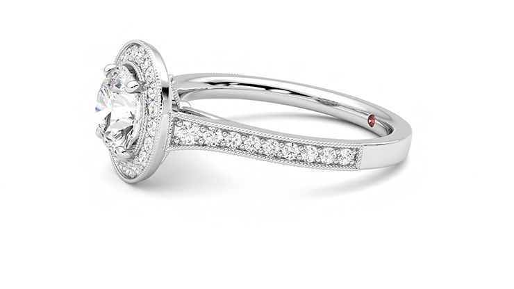 Taylor & Hart Talisman Round Engagement Ring 360 degree image 22