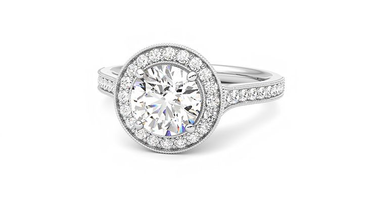 Taylor & Hart Talisman Round Engagement Ring 360 degree image 27