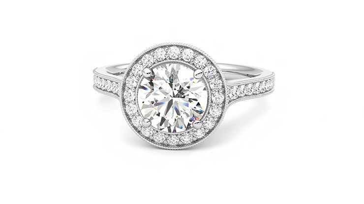Taylor & Hart Talisman Round Engagement Ring 360 degree image 28