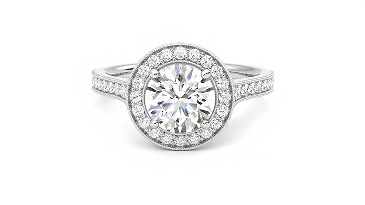 Taylor & Hart Talisman Round Engagement Ring 360 degree image 29