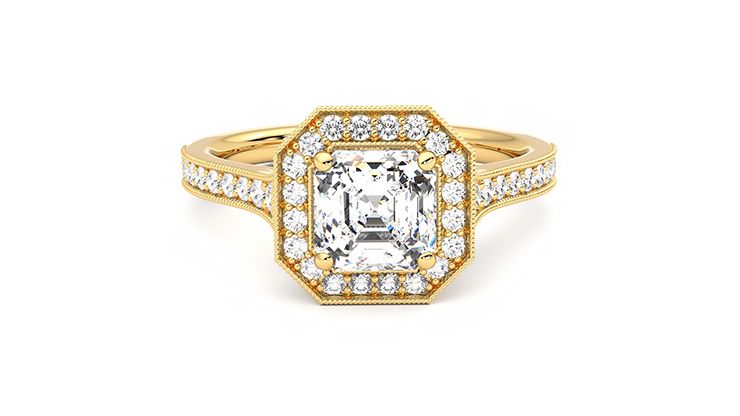 Taylor & Hart Talisman Asscher Engagement Ring 360 degree image 1