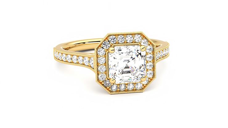 Taylor & Hart Talisman Asscher Engagement Ring 360 degree image 3