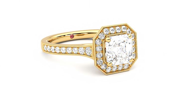 Taylor & Hart Talisman Asscher Engagement Ring 360 degree image 5