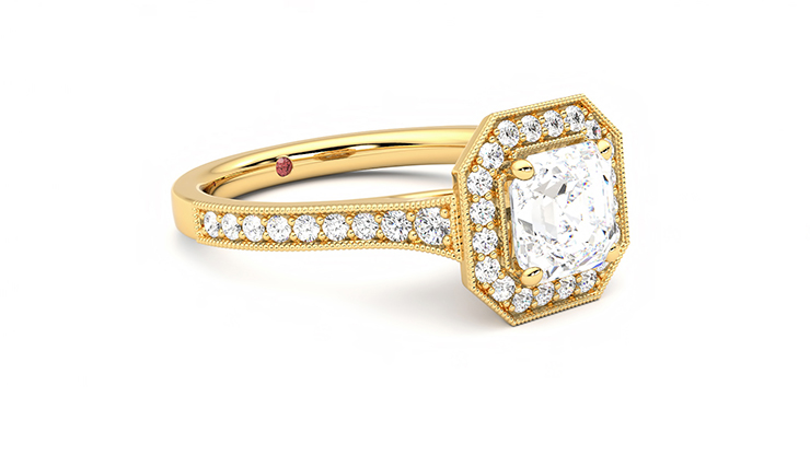 Octagon halo hot sale engagement ring