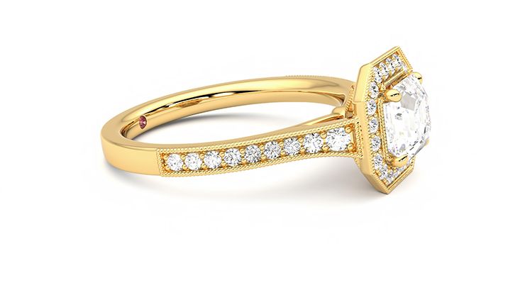 Taylor & Hart Talisman Asscher Engagement Ring 360 degree image 8