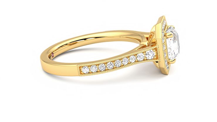 Taylor & Hart Talisman Asscher Engagement Ring 360 degree image 9