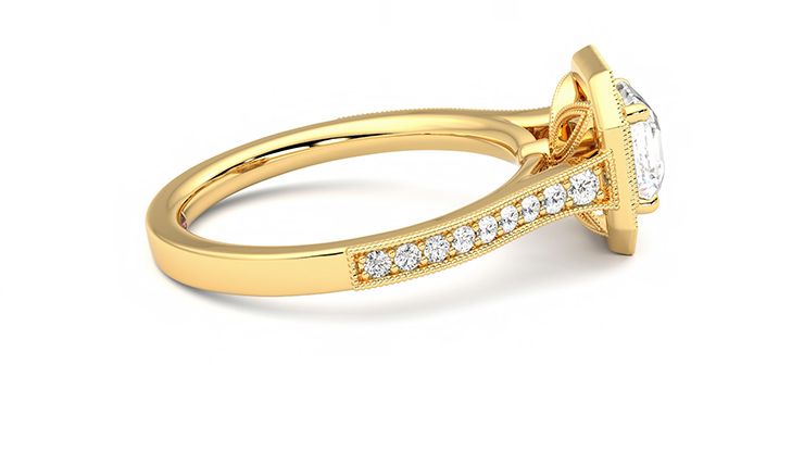 Taylor & Hart Talisman Asscher Engagement Ring 360 degree image 10