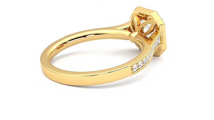 Taylor & Hart Talisman Asscher Engagement Ring 360 degree image 12