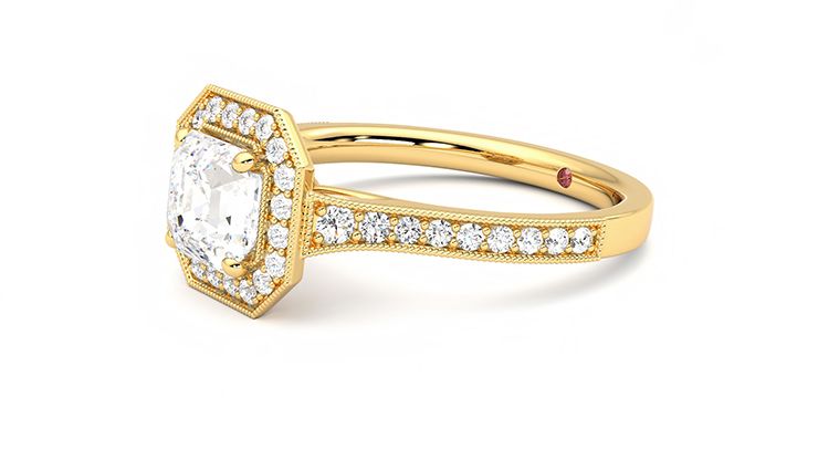 Taylor & Hart Talisman Asscher Engagement Ring 360 degree image 23