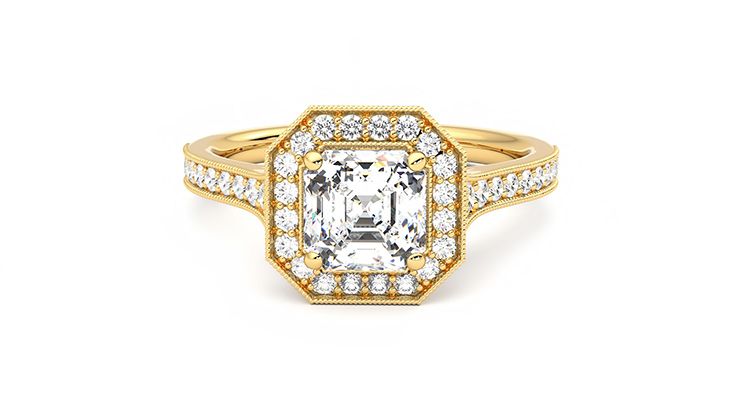 Taylor & Hart Talisman Asscher Engagement Ring 360 degree image 29