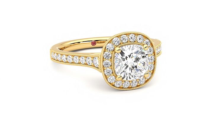 Taylor & Hart Talisman Cushion Engagement Ring 360 degree image 4
