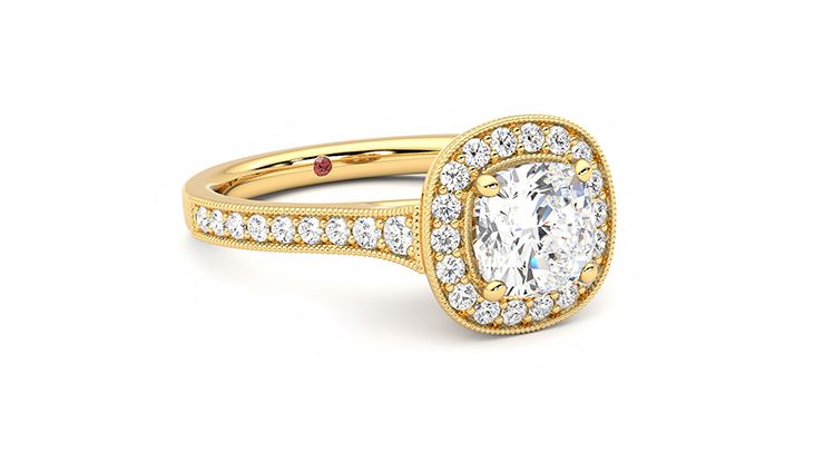 Taylor & Hart Talisman Cushion Engagement Ring 360 degree image 5