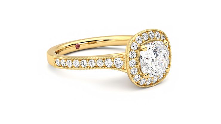 Taylor & Hart Talisman Cushion Engagement Ring 360 degree image 6