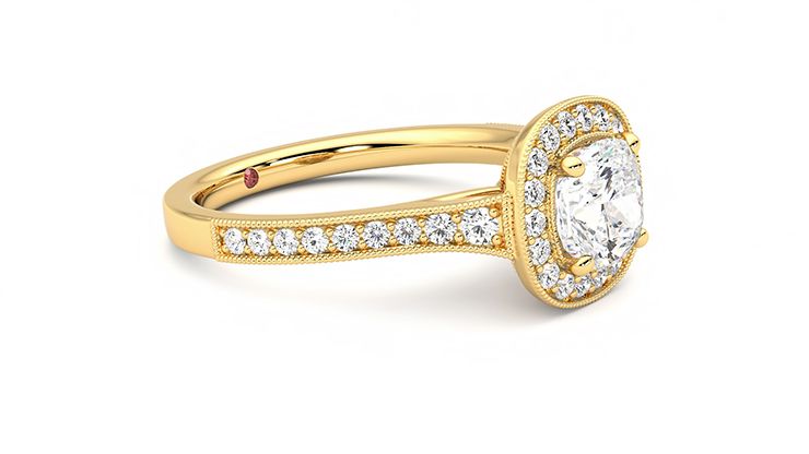 Taylor & Hart Talisman Cushion Engagement Ring 360 degree image 7