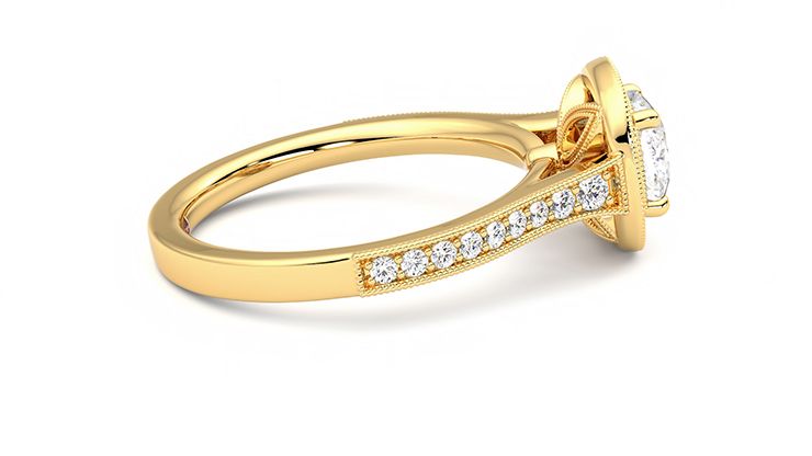 Taylor & Hart Talisman Cushion Engagement Ring 360 degree image 10