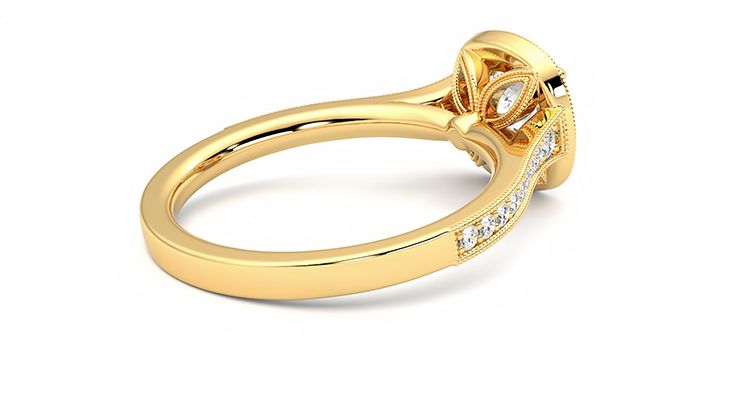 Taylor & Hart Talisman Cushion Engagement Ring 360 degree image 12